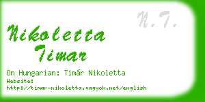 nikoletta timar business card