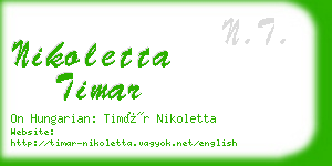 nikoletta timar business card